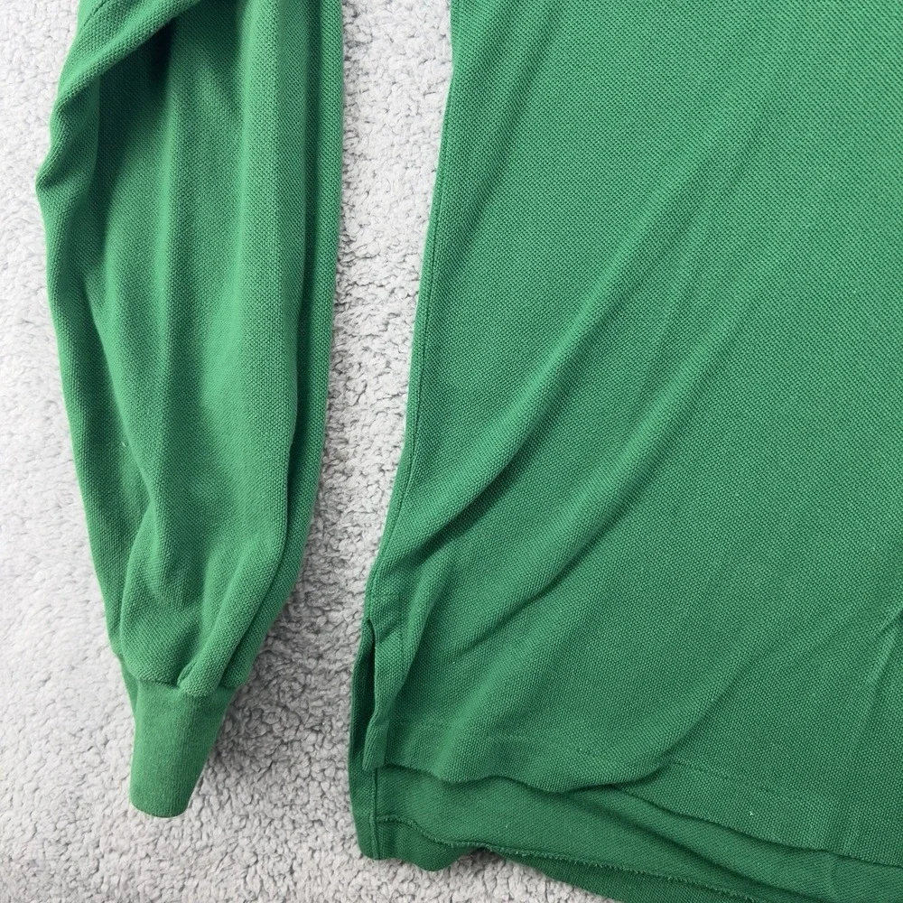 VTG Polo By Ralph Lauren Polo Shirt Mens Medium Green Long Sleeve Cotton 90s Y2K